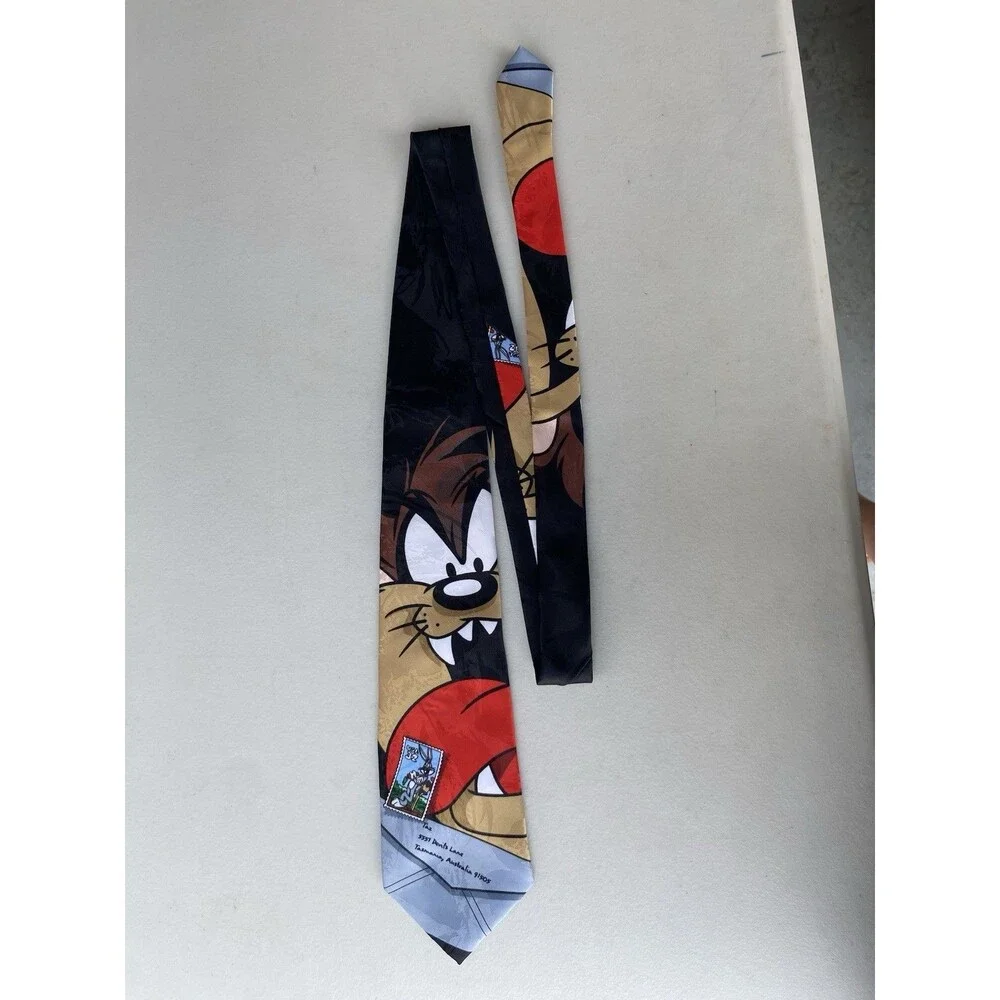 Looney Tunes Stamp Collection Taz Necktie Tasmanian Devil USPS 1997 Vintage Silk